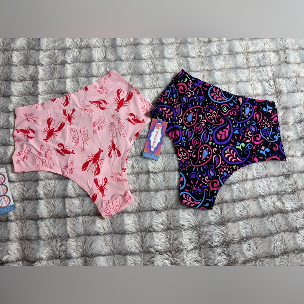 CheekBoss pack of 2 panties high waist Colorful  Size S NWT